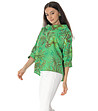 Оversize памучна дамска блуза в зелено с принт Lonela-2 снимка