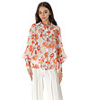 Дамска бяла риза с флорален принт в оранжево Claret-0 снимка