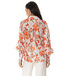 Дамска бяла риза с флорален принт в оранжево Claret-1 снимка