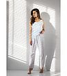 Дамска пижама в светлосиньо и бяло Maelle-4 снимка