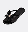 Черни дамски чехли с панделка Arbiza-1 снимка