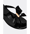 Черни дамски чехли с панделка Arbiza-4 снимка