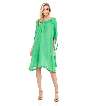 Ленена оversize рокля в зелено снимка