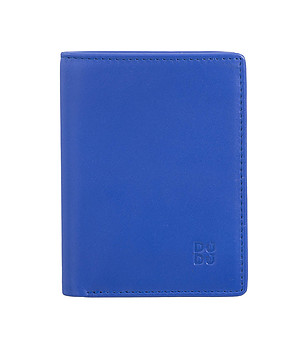 Кожен мъжки портфейл в синьо с RFID защита снимка