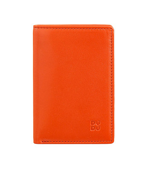 Оранжев мъжки портфейл от естествена кожа с RFID защита снимка