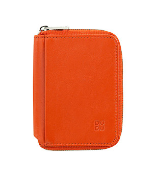 Мъжки кожен оранжев портфейл с RFID защита снимка