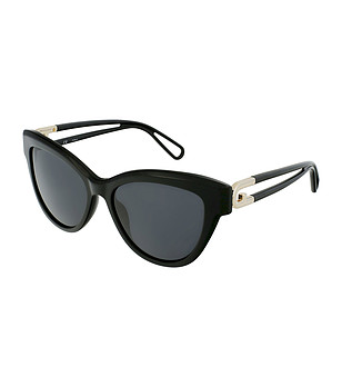 Дамски черни слънчеви очила със златисти детайли снимка