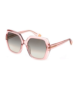 Дамски слънчеви очила с розови прозрачни рамки снимка