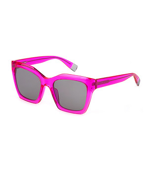 Дамски слънчеви очила с цикламени прозрачни рамки снимка