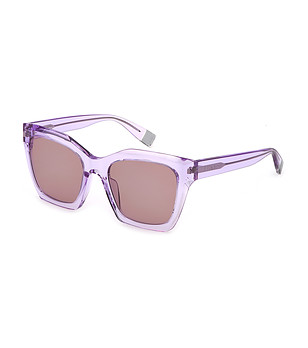 Дамски слънчеви очила прозрачни рамки в лилаво снимка