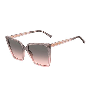 Дамски слънчеви очила с розова прозрачна рамка снимка