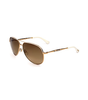 Дамски слънчеви очила в златисто с кафяви лещи снимка