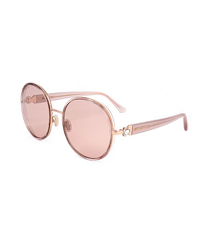 Златисти дамски слънчеви очила с розови лещи снимка