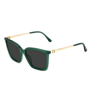 Зелени дамски слънчеви очила със златисти дръжки снимка