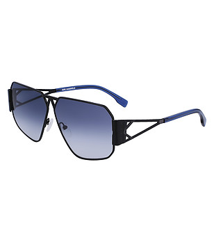 Черни unisex слънчеви очила със сини дръжки снимка