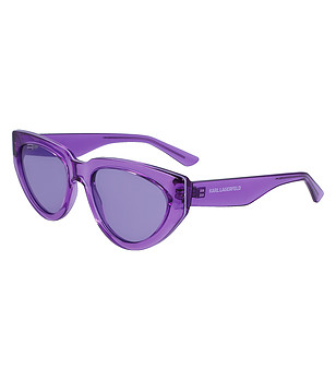 Лилави дамски слънчеви очила с прозрачни рамки снимка