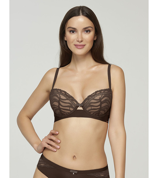 Сутиен в тъмнокафяво с повдигащ ефект Saruni снимка