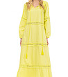 Дълга памучна рокля в цвят резеда-3 снимка