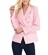 Дамско сако с пепит в розово и бяло-2 снимка