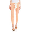 Дамски панталон на райе в оранжево и бяло-0 снимка