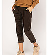 Дамски памучен панталон в тъмнокафяво-2 снимка