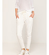 Бял памучен дамски панталон-2 снимка