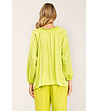 Сатенена дамска зелена оversize блуза-1 снимка