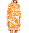 Oversize рокля в оранжево и бяло -2 снимка