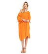 Ленена оversize рокля в оранжево-0 снимка