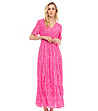 Дълга розова памучна рокля от английска дантела-2 снимка