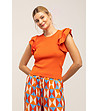 Дамска оранжева блуза-0 снимка