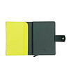 Тъмнозелен мъжки кожен портфейл с цветни прегради -2 снимка
