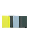 Тъмнозелен мъжки кожен портфейл с цветни прегради-3 снимка
