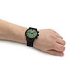 Черен мъжки часовник хронограф със зелен циферблат-4 снимка
