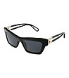 Черни дамски слънчеви очила със златисти детайли-0 снимка