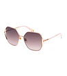 Дамски златисти слънчеви очила с розови лещи-0 снимка