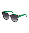 Дамски слънчеви очила в зелено с ефектен кант-0 снимка