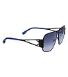 Черни unisex слънчеви очила със сини дръжки-2 снимка