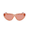 Дамски слънчеви очила в оранжев нюанс с прозрачни рамки-1 снимка