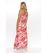 Елегантна дълга рокля с флорален принт в розови нюанси-2 снимка