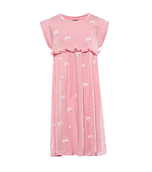 Розова детска рокля с принт Eseqo снимка