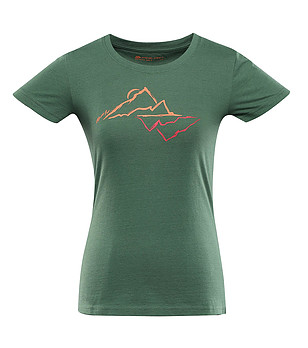 Памучна дамска тениска в тъмнозелено Bolena снимка