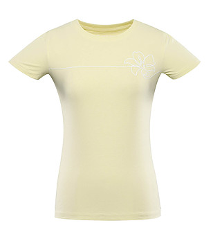 Светложълта дамска памучна тениска Nоrda снимка