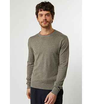 Мъжки пуловер в сив нюанс с високо съдържание на памук снимка