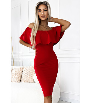 Елегантна червена рокля Marbella  снимка