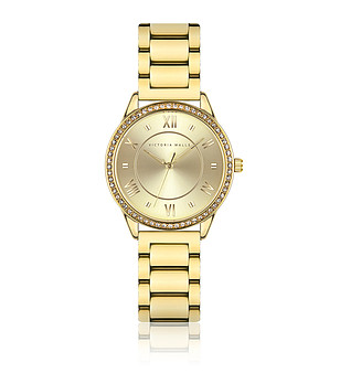 Златист дамски часовник с римски цифри Viliana снимка