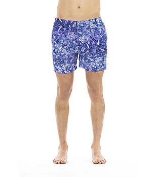 Мъжки шорти за плаж със син ефектен принт снимка
