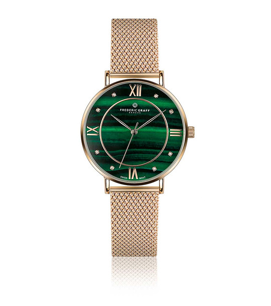 Златист дамски часовник със зелен циферблат Kandra снимка