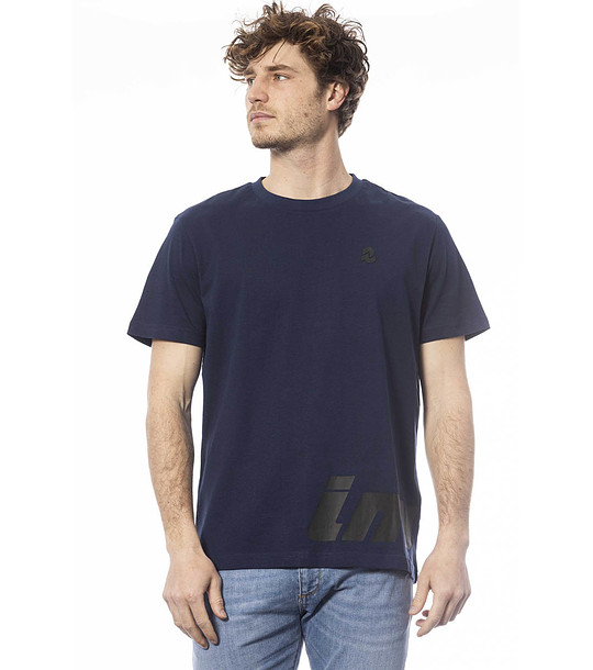 Мъжка памучна тениска в тъмнисин цвят снимка