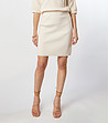Дамска памучна пола в цвят крем-0 снимка
